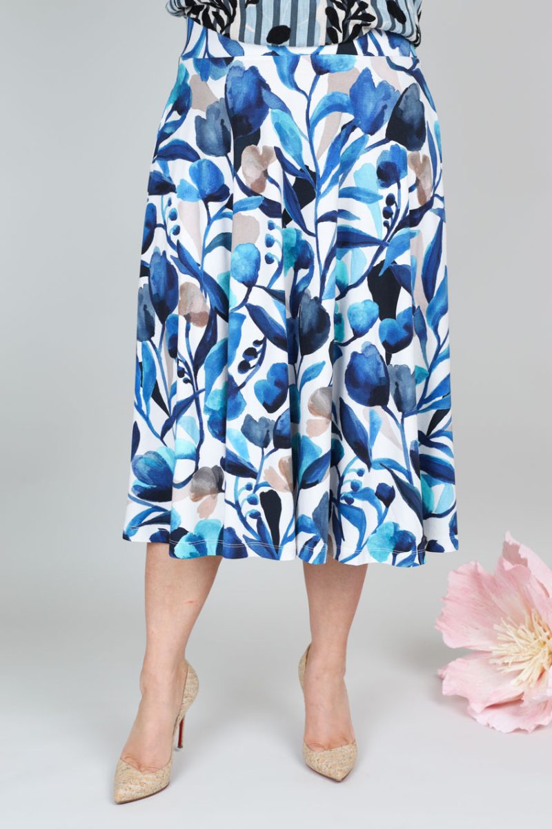 SAMMI Kjol i bomull/modal, Soft Blue