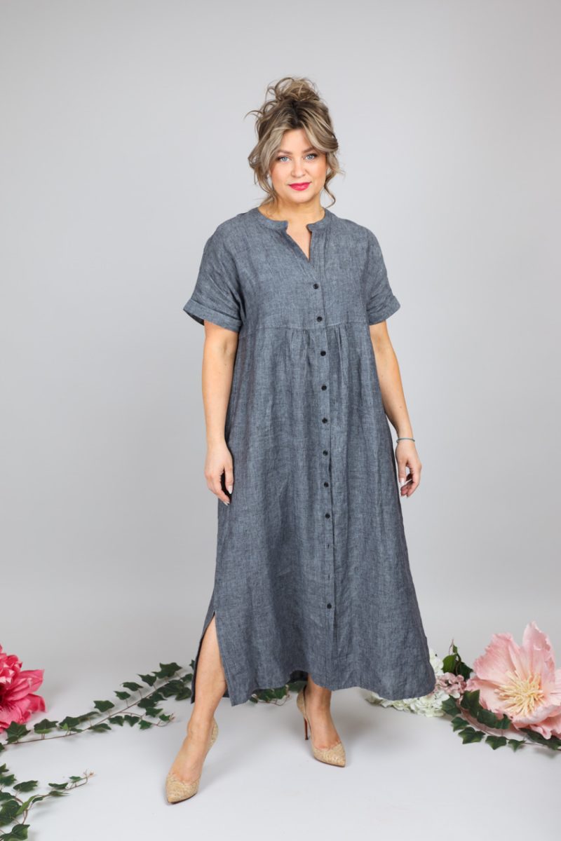 ISITA-1 Klänning i lin, Dark grey