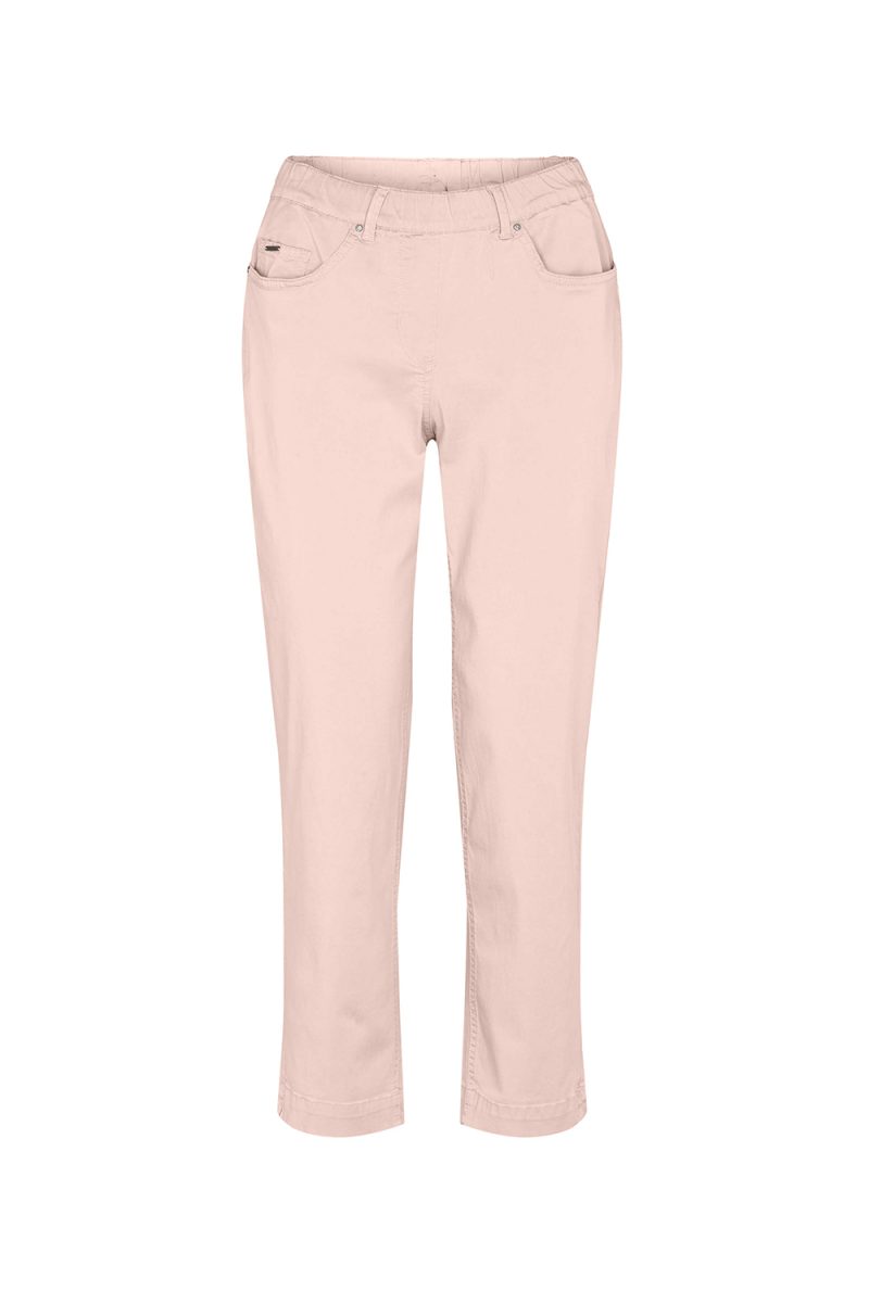 HANNAH REGULAR CROP Byxor i stretchig tencel/bomull, Rose