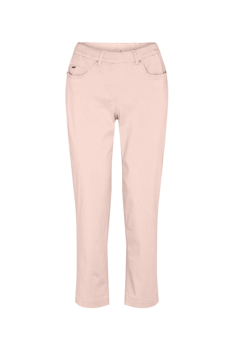 HANNAH REGULAR CROP Byxor i stretchig tencel/bomull, Rose