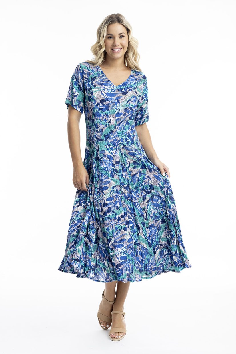 CAYMAN Klänning i rayon, Print