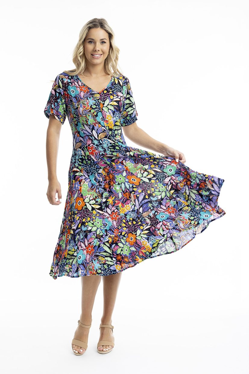 GRENADA Klänning i rayon, Print