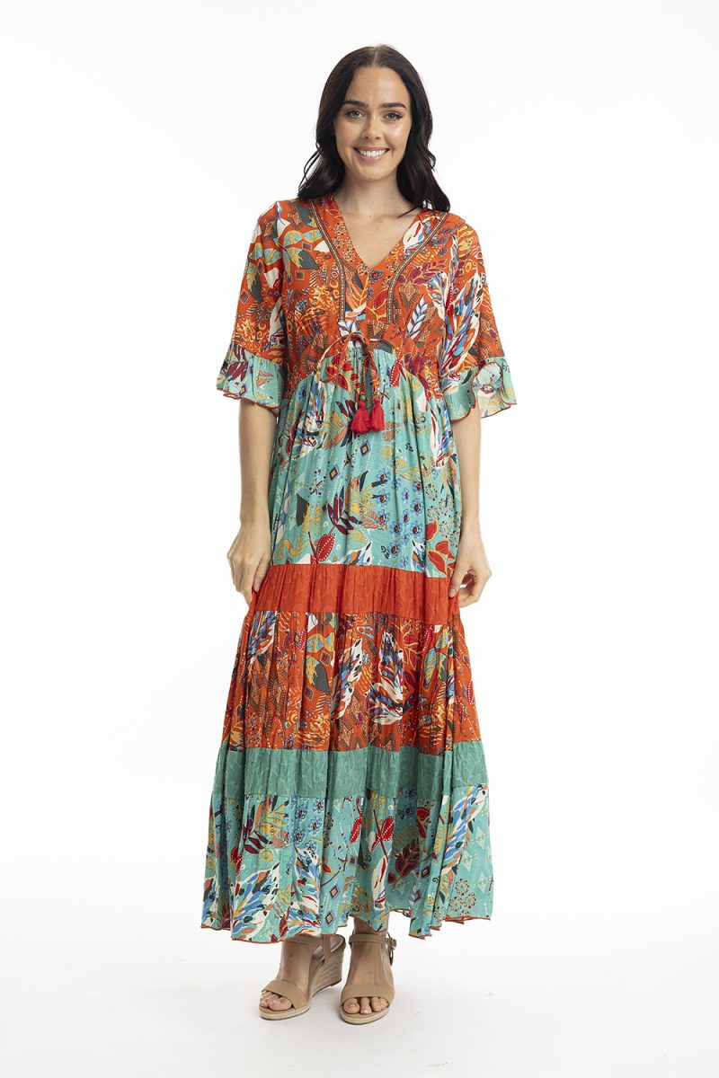 SERENGETTI Klänning i rayon, Red