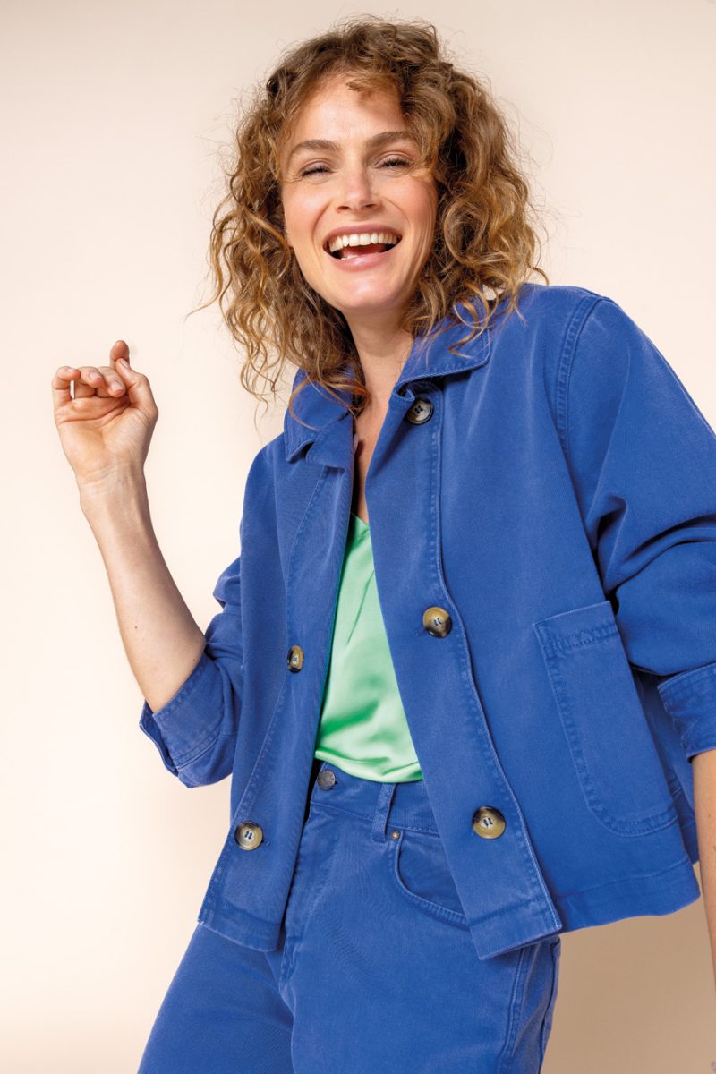 HAZEL Jacka i ekobomull, Royal Blue