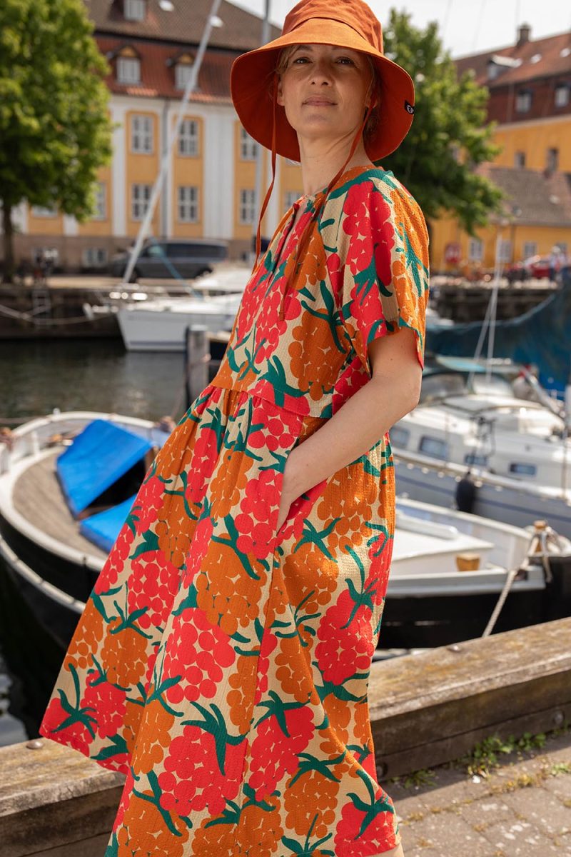 DANELUFT Klänning i bomull, Beige Maxiberry