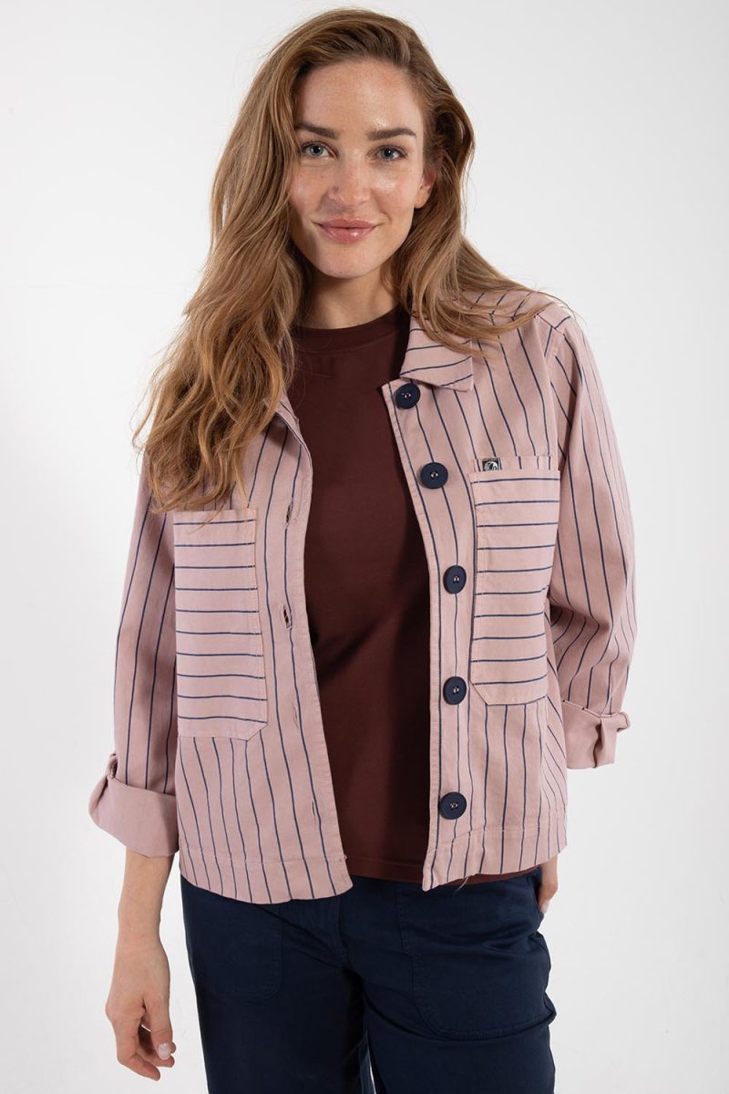 DANEPRAIRIE Jacka i bomullscanvas, RoseBeige/Dk Navy