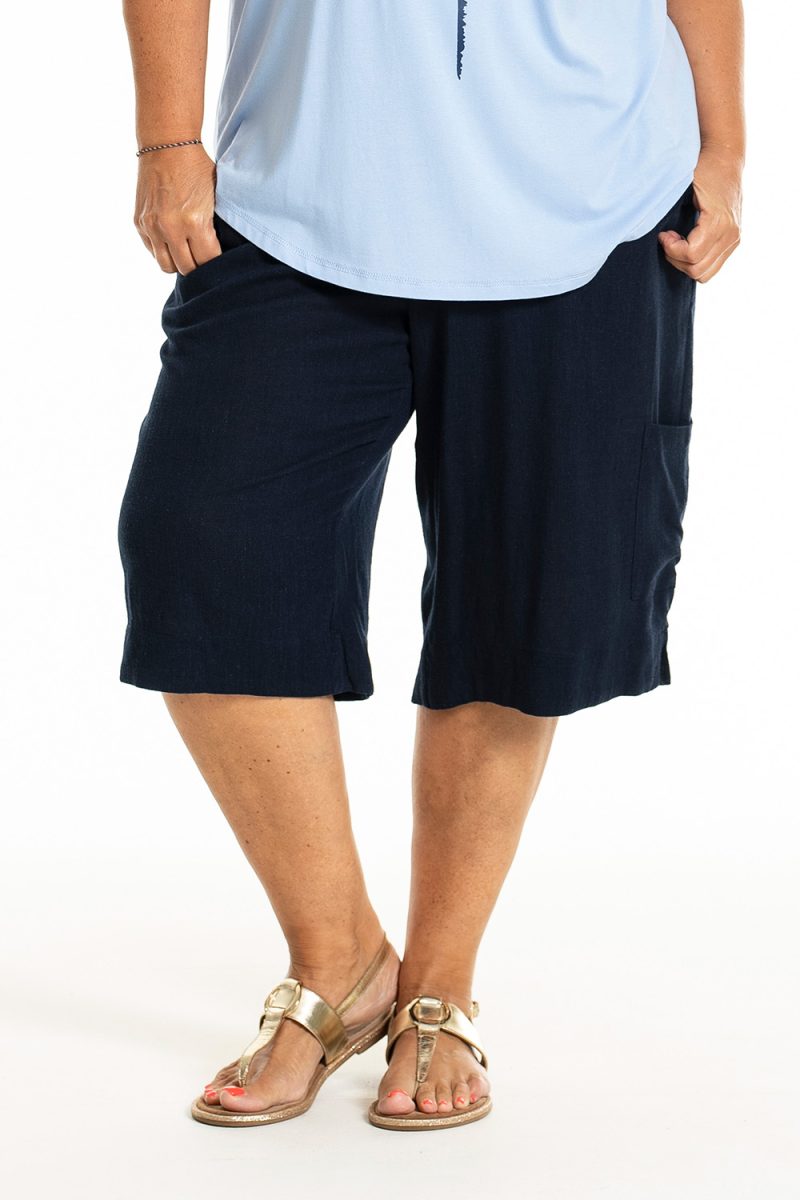 gDUNGA Shorts i viskos/lin, Navy