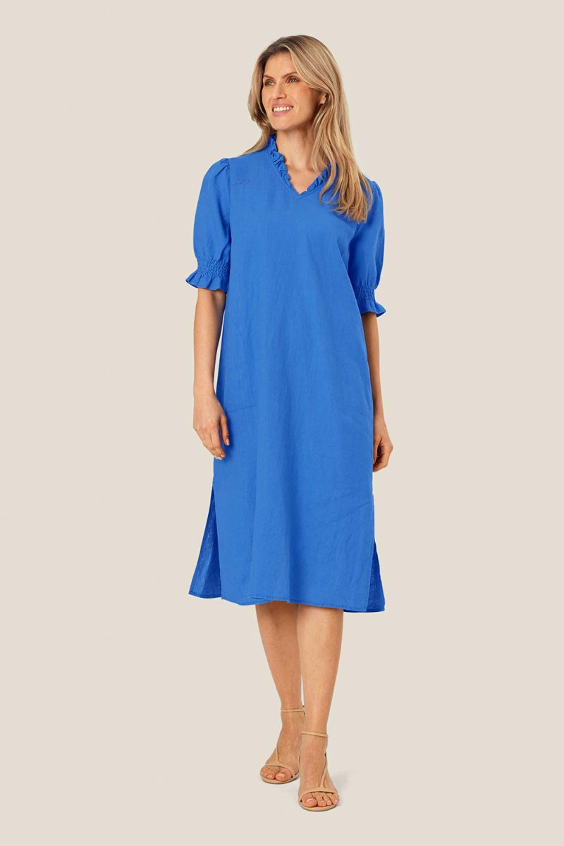 MaNYDELA Klänning i lin, Nebulas Blue