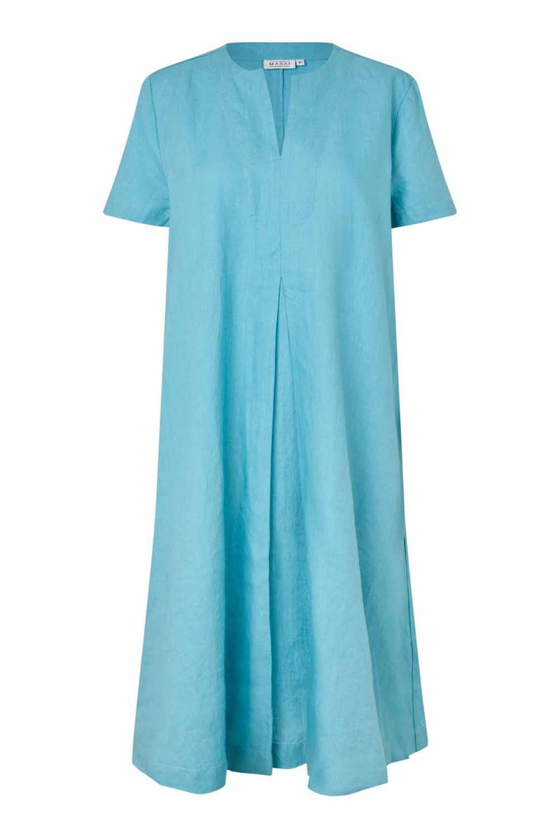 MaNIPANI Klänning i lin, Aqua