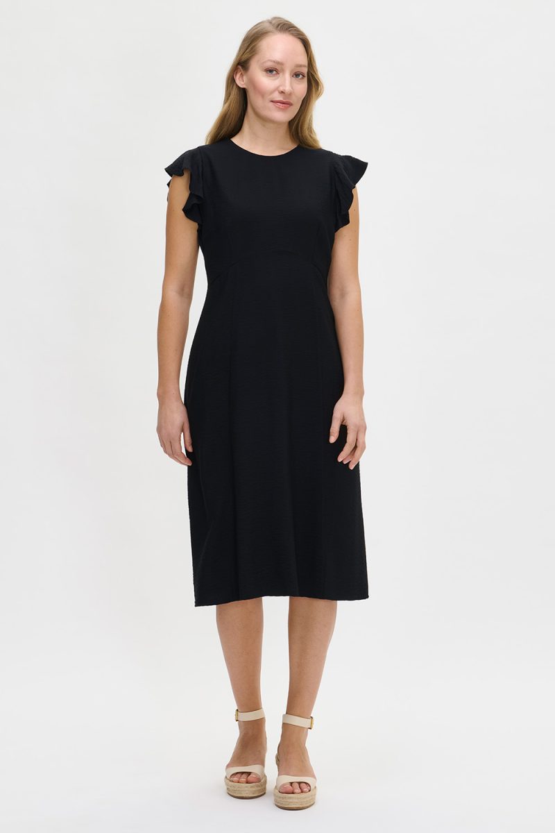 ANTONIA Klänning i viskos, Black