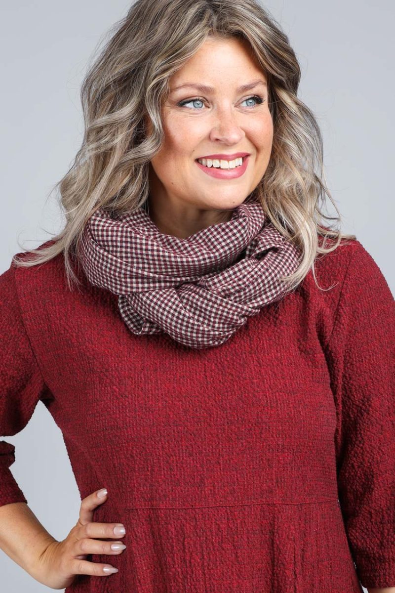 Scarf i bomull/viskos, Wine