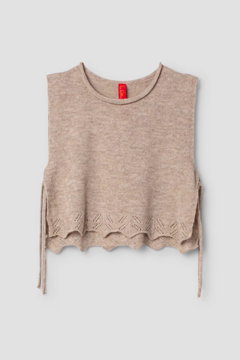 MIRJAM Väst i babyalpacka/merino, Sand
