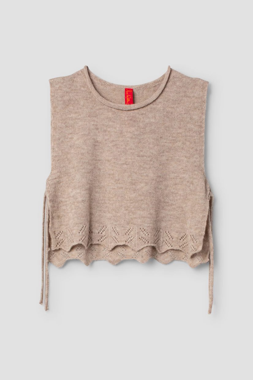 MIRJAM Väst i babyalpacka/merino, Sand