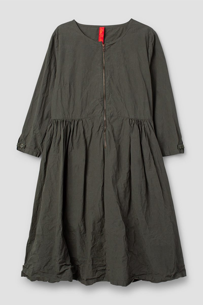 ALICIA Klänning i bomull, Forest green