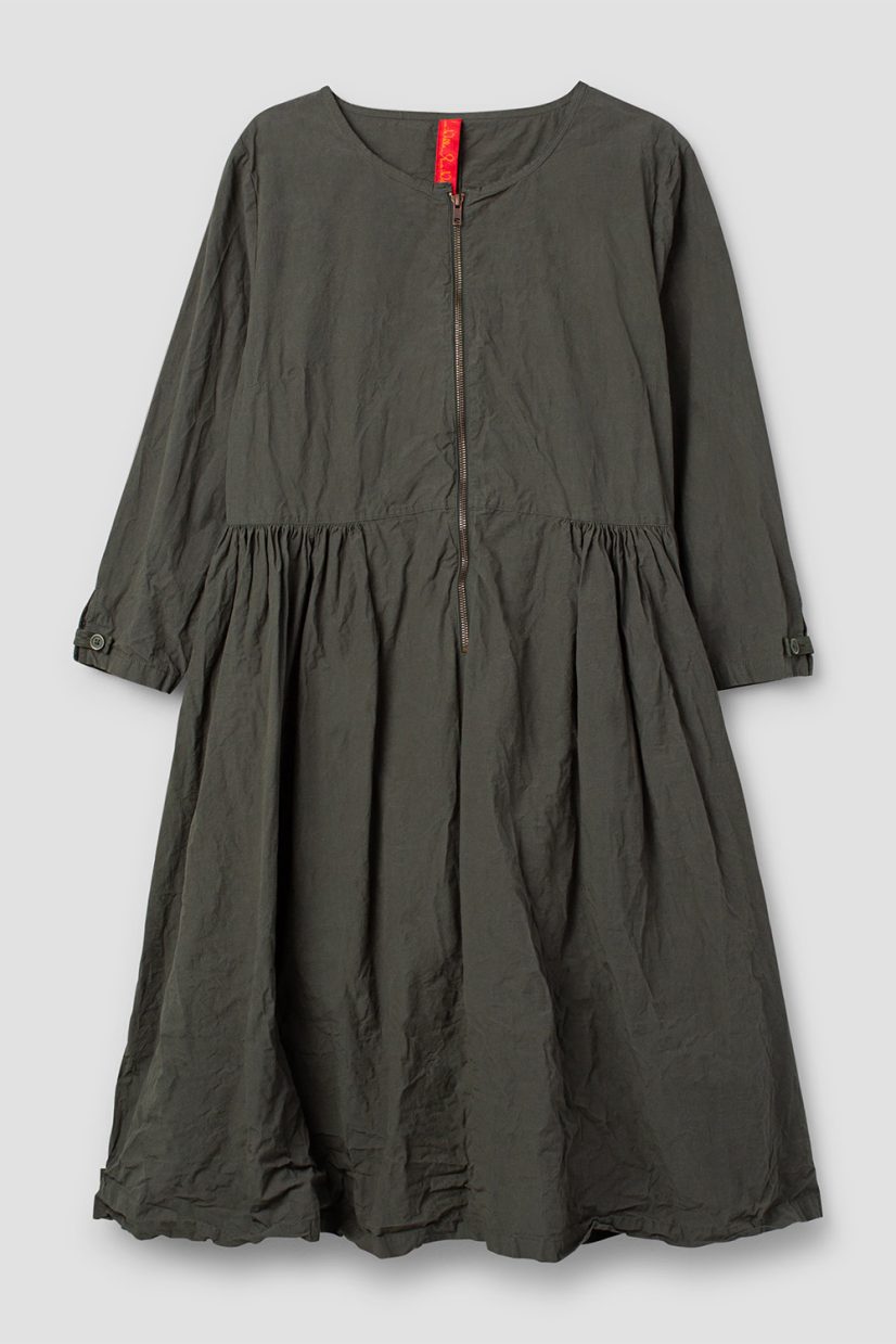 ALICIA Klänning i bomull, Forest green