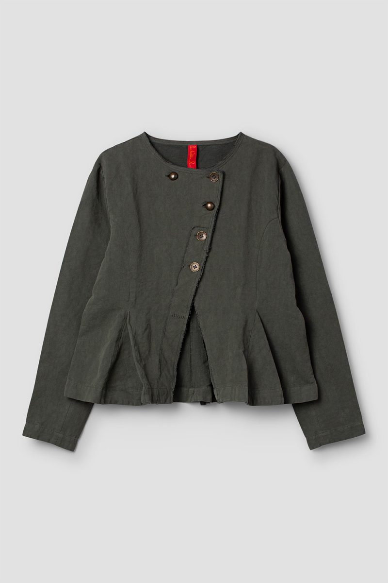 UNDIS Jacka i lin/bomull, Forest green