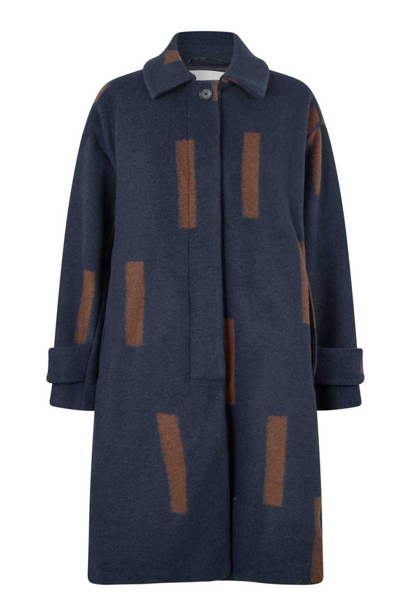 MaTATENIA Vadderad ullkappa, Navy Blazer