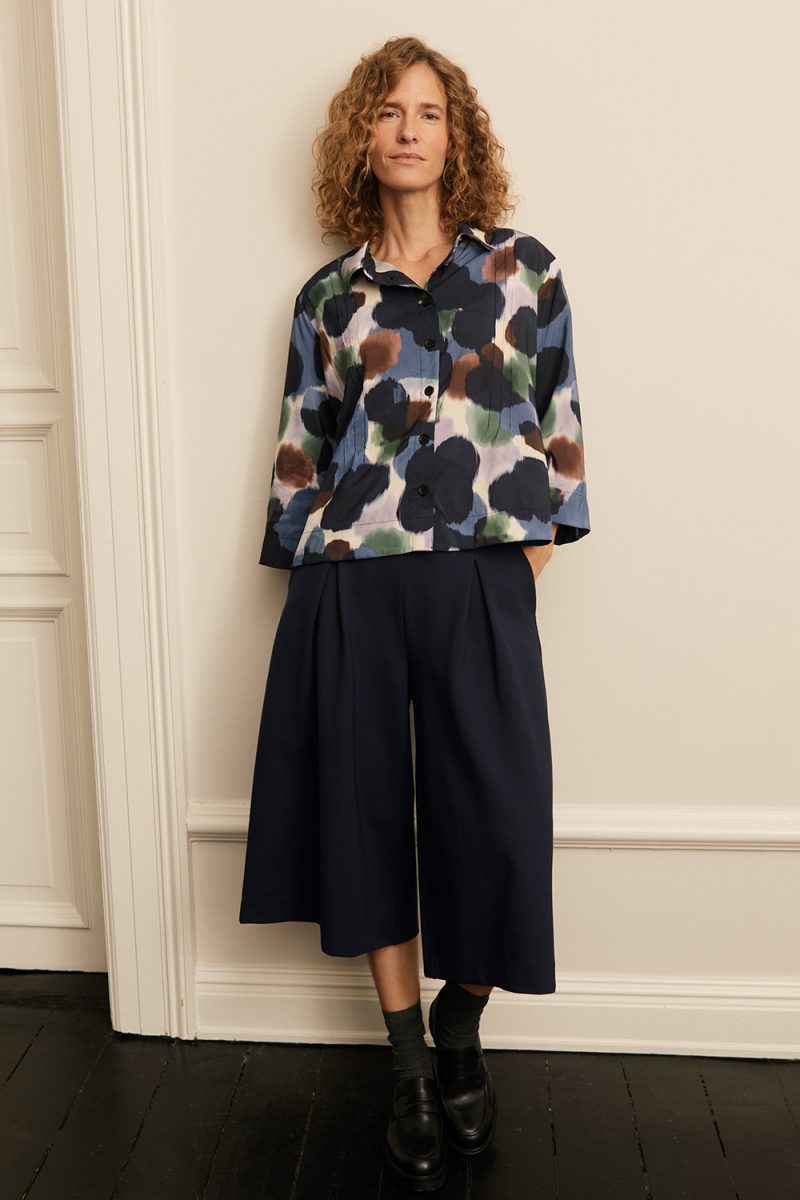 MaIBILISAN Skjortblus i viskos, Navy Blazer