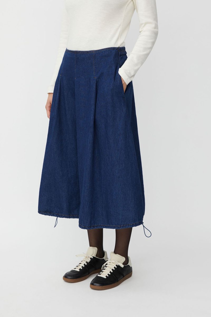 MaSTEPHI Kjol i bomullsdenim, Dark Denim