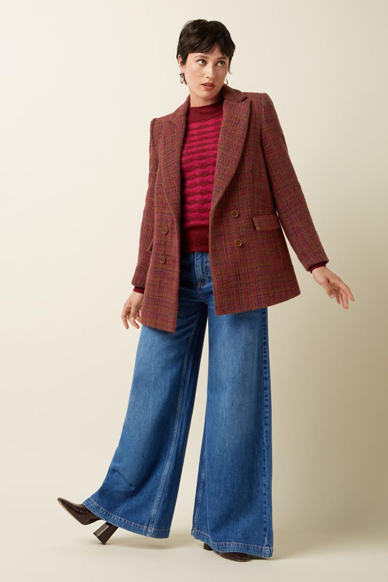 TINA PISARO Blazer i ullmix, Wild Fuchsia