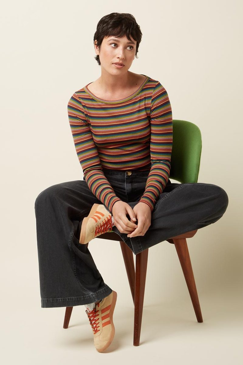 LILI LUMI STRIPE Tröja i viskostrikå, Multi Color