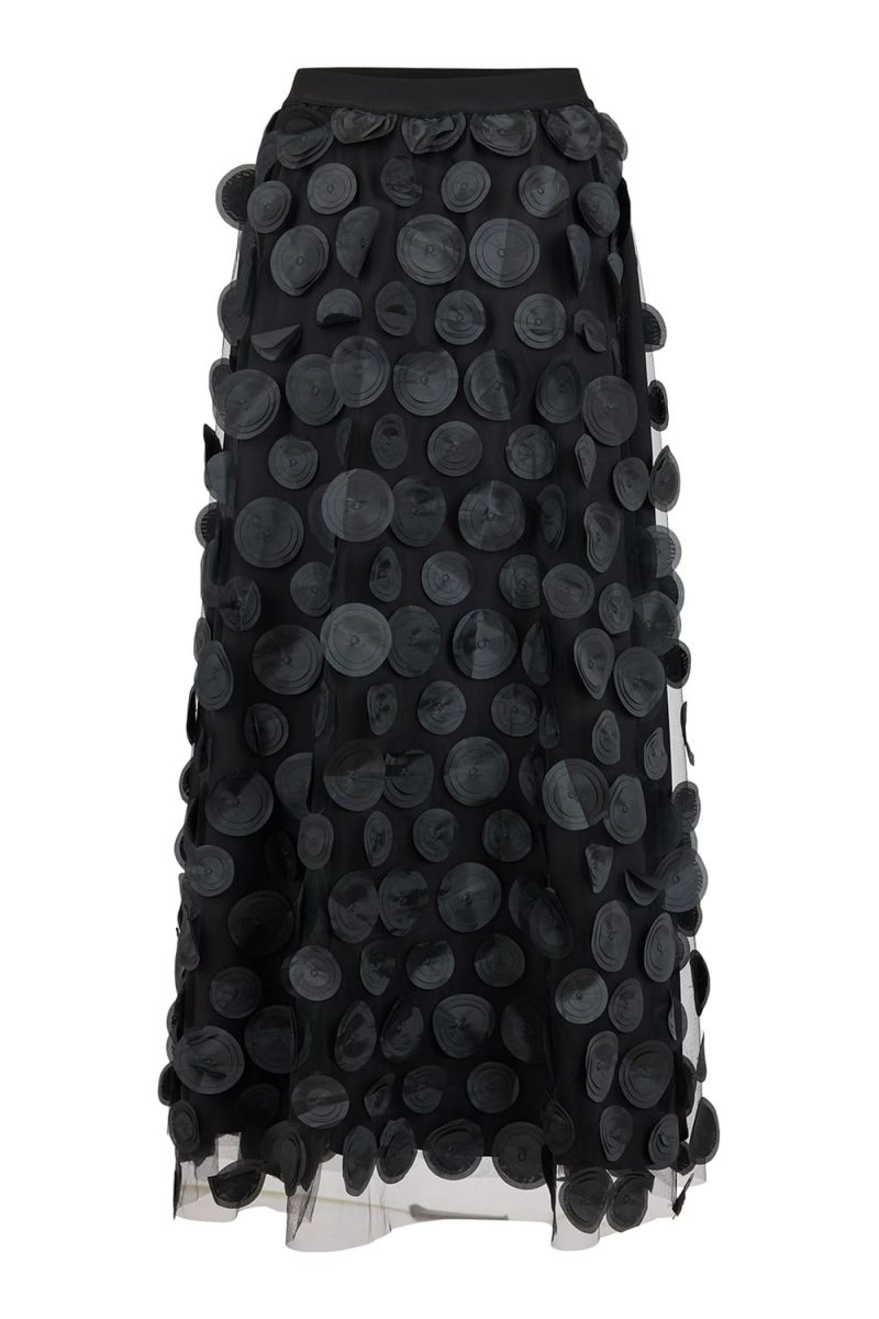 Kaxig kjol med struktur, Black