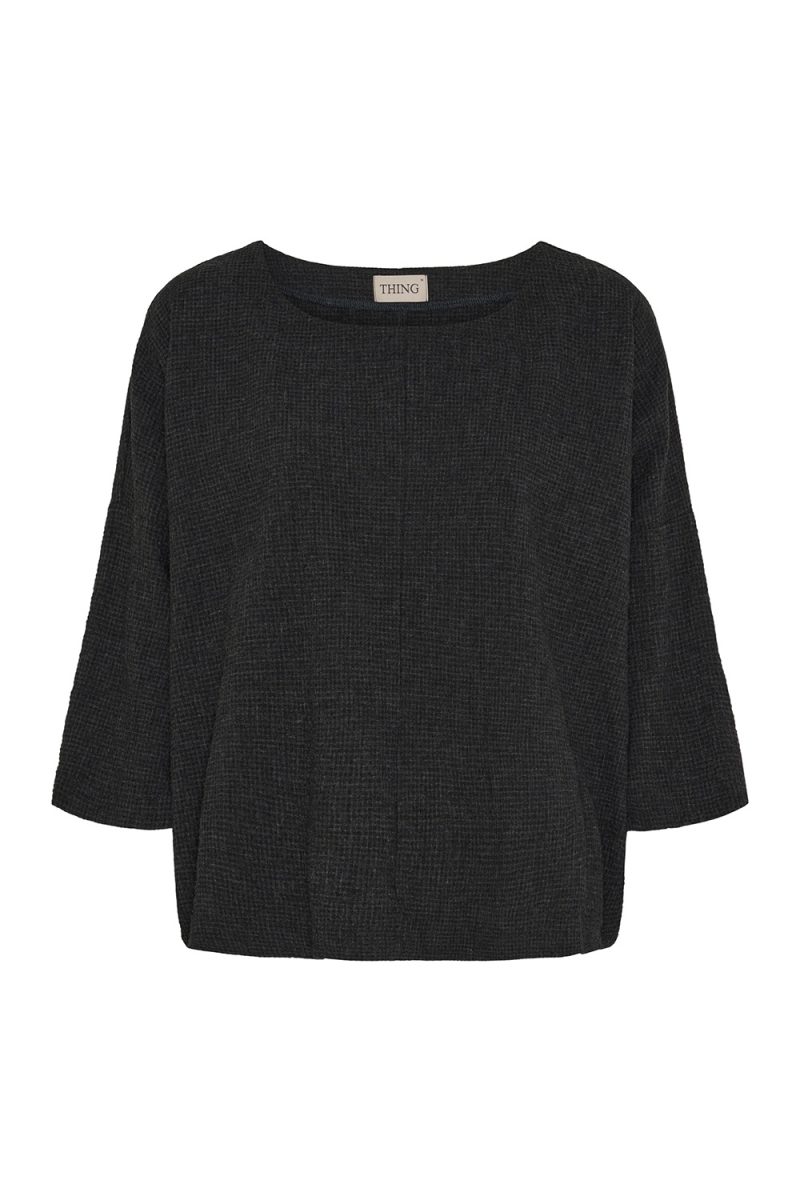 Topp i bomull/viskos, Anthracite