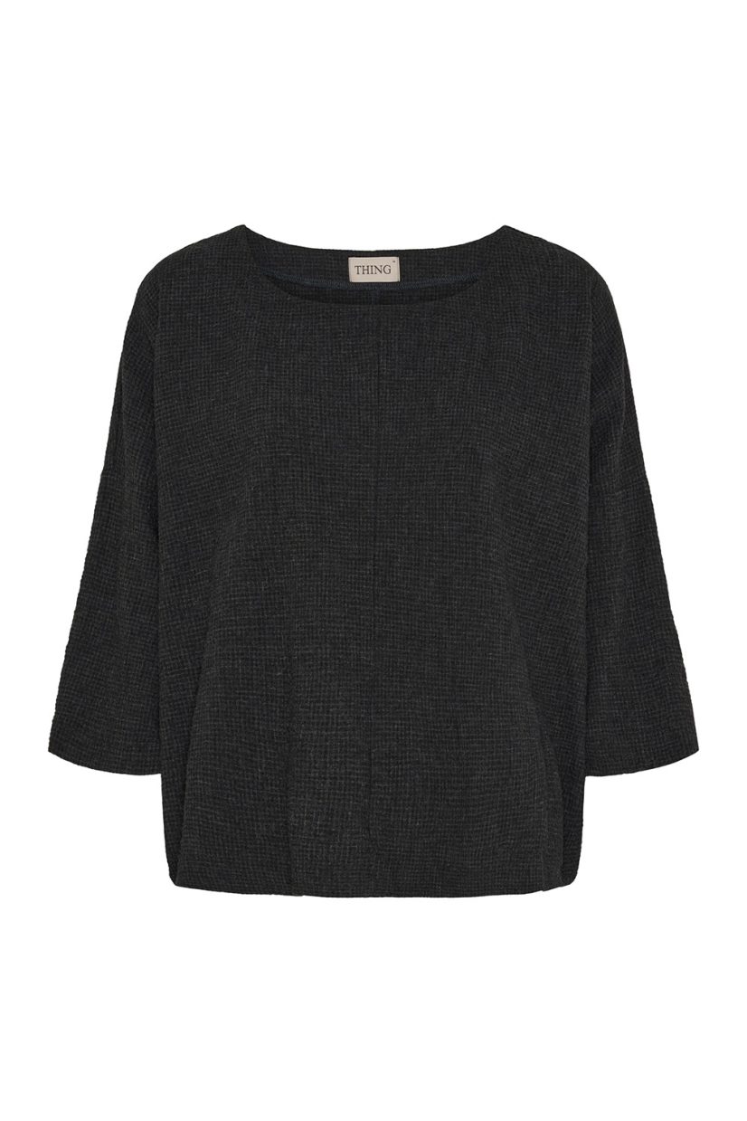 Topp i bomull/viskos, Anthracite
