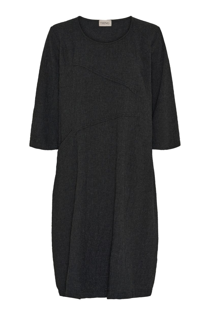Klänning bomull/viskos, Anthracite