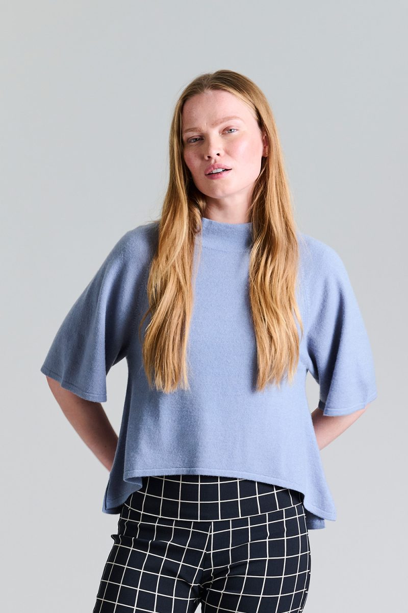 CLOUD CASHMERE Topp i kashmir/viskos, Steel Blue