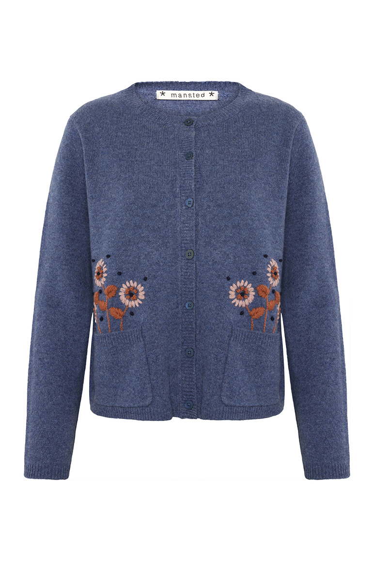 FLORENCE Kofta i lammull, Blue