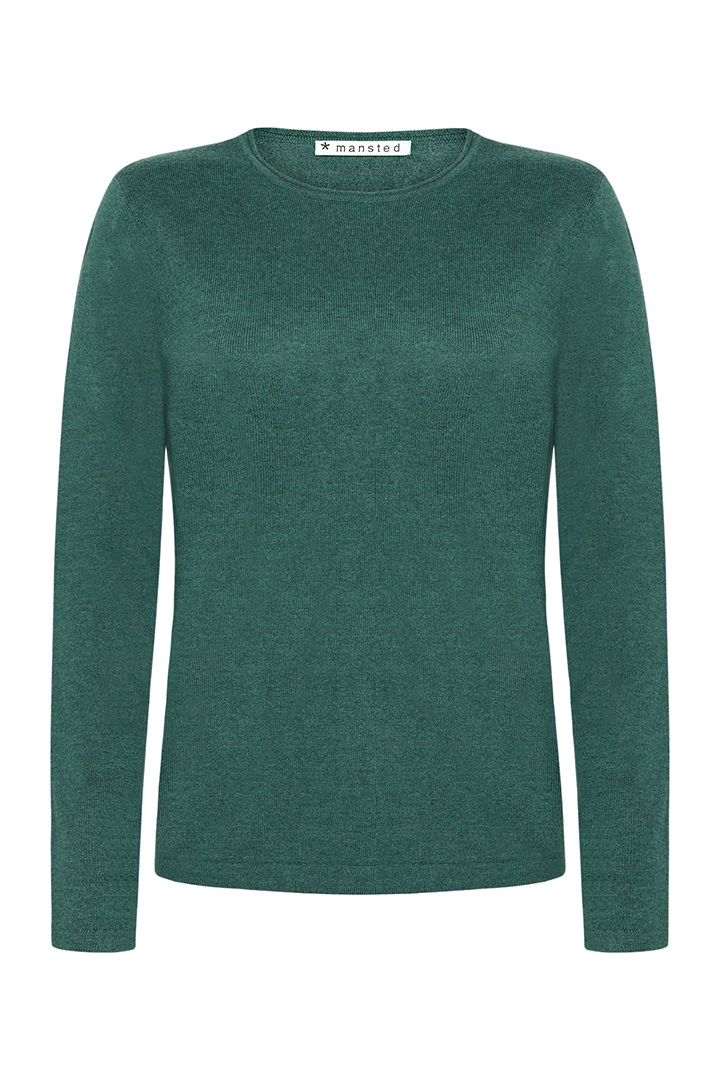 NIA Tröja i merinoull/bomull, Emerald