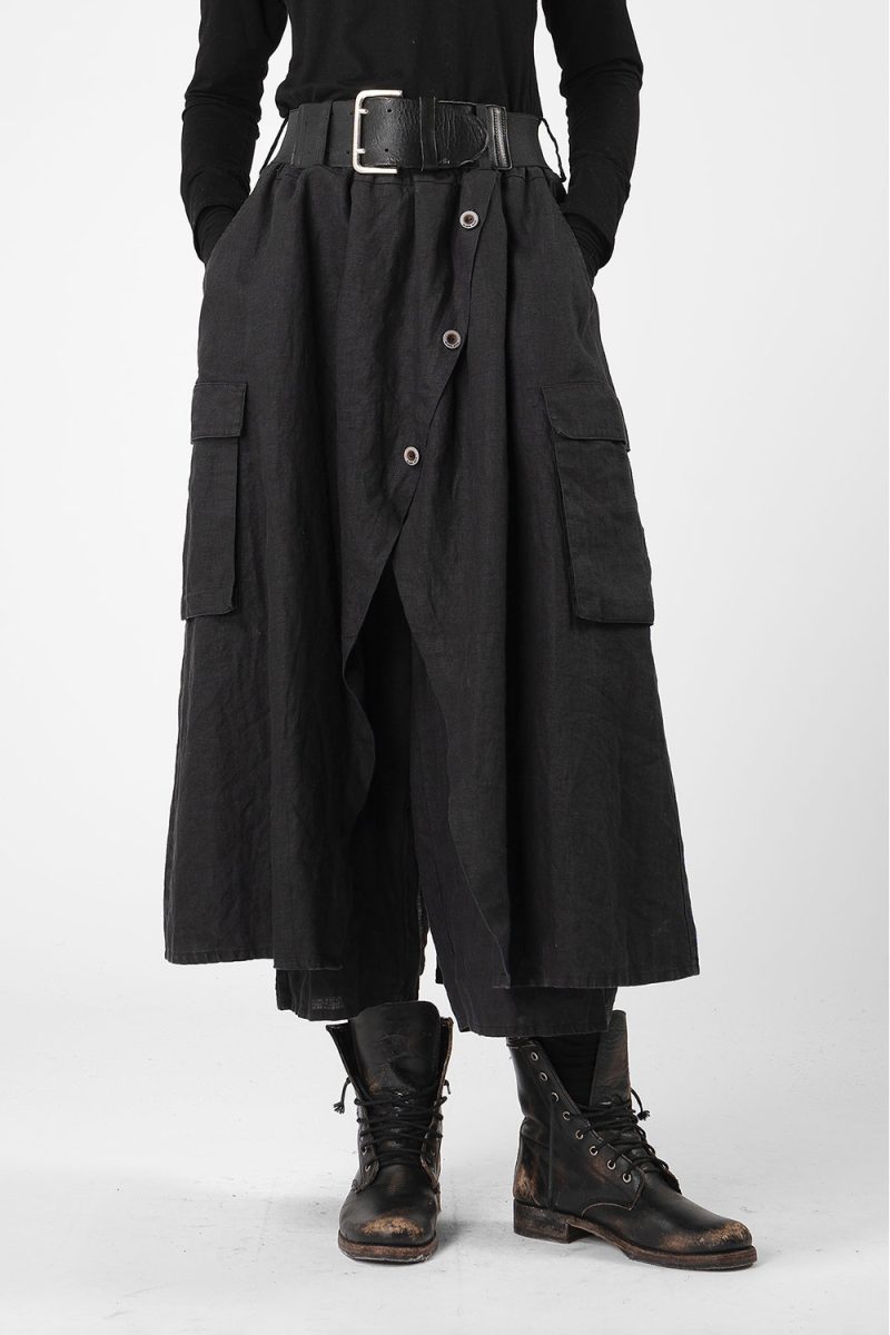 BODEGA Byxkjol i lin, Black