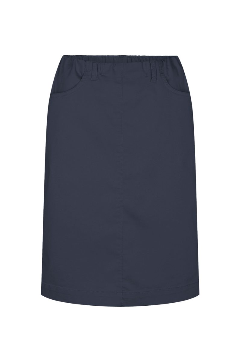 JASMIN Kjol i stretchig bomullsmix, Navy