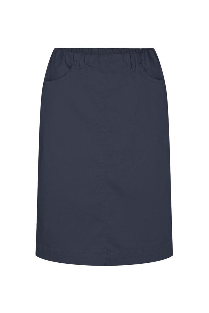JASMIN Kjol i stretchig bomullsmix, Navy