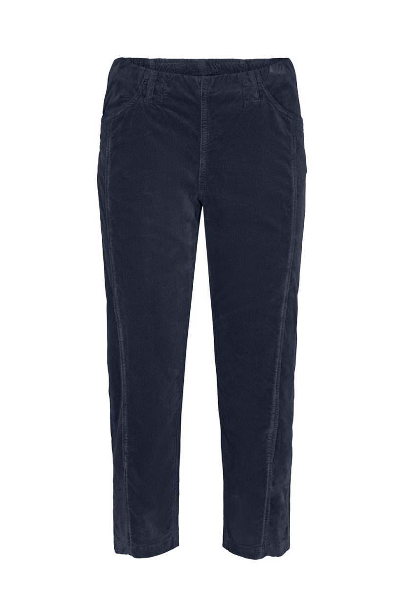 PIPER PURE REGULAR CROPPED Byxor i bomullsmanchester, Navy