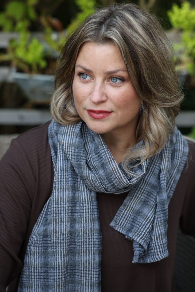 Scarf i bomull/viskos, Silver