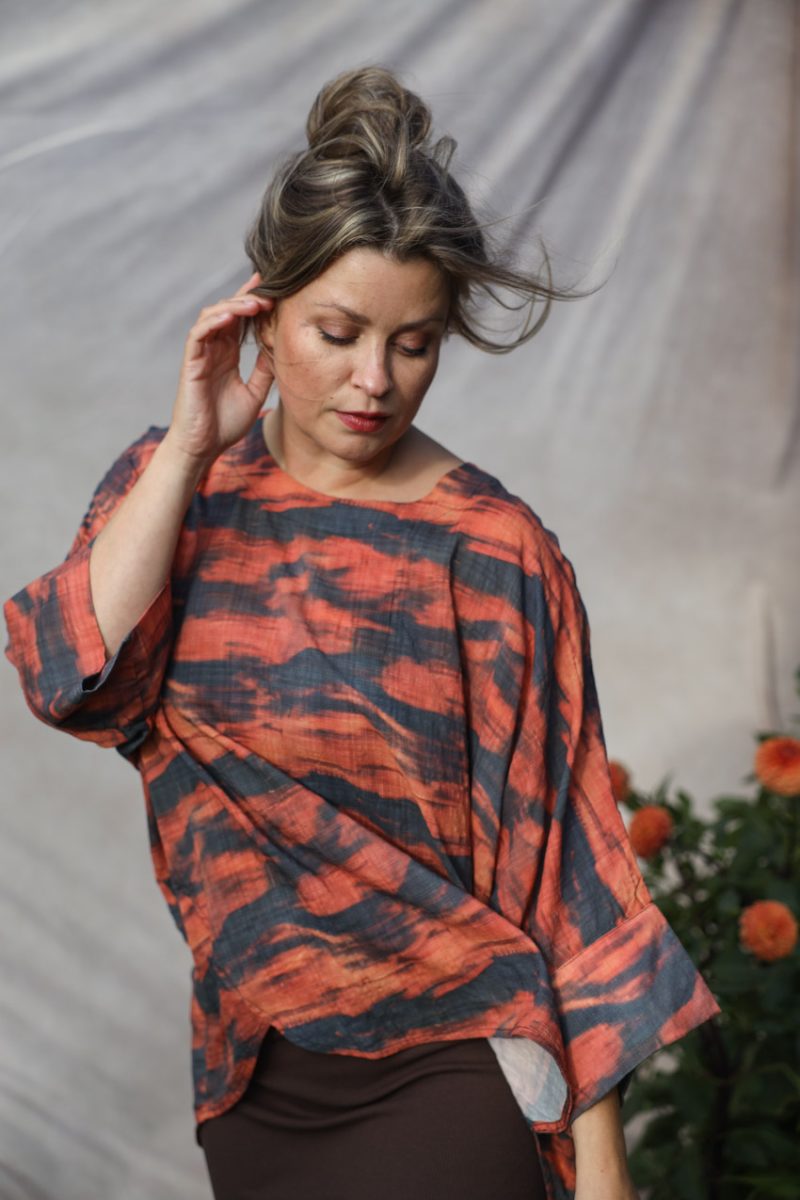 gKLEO Oversize topp i bomull/viskos, Scarlet