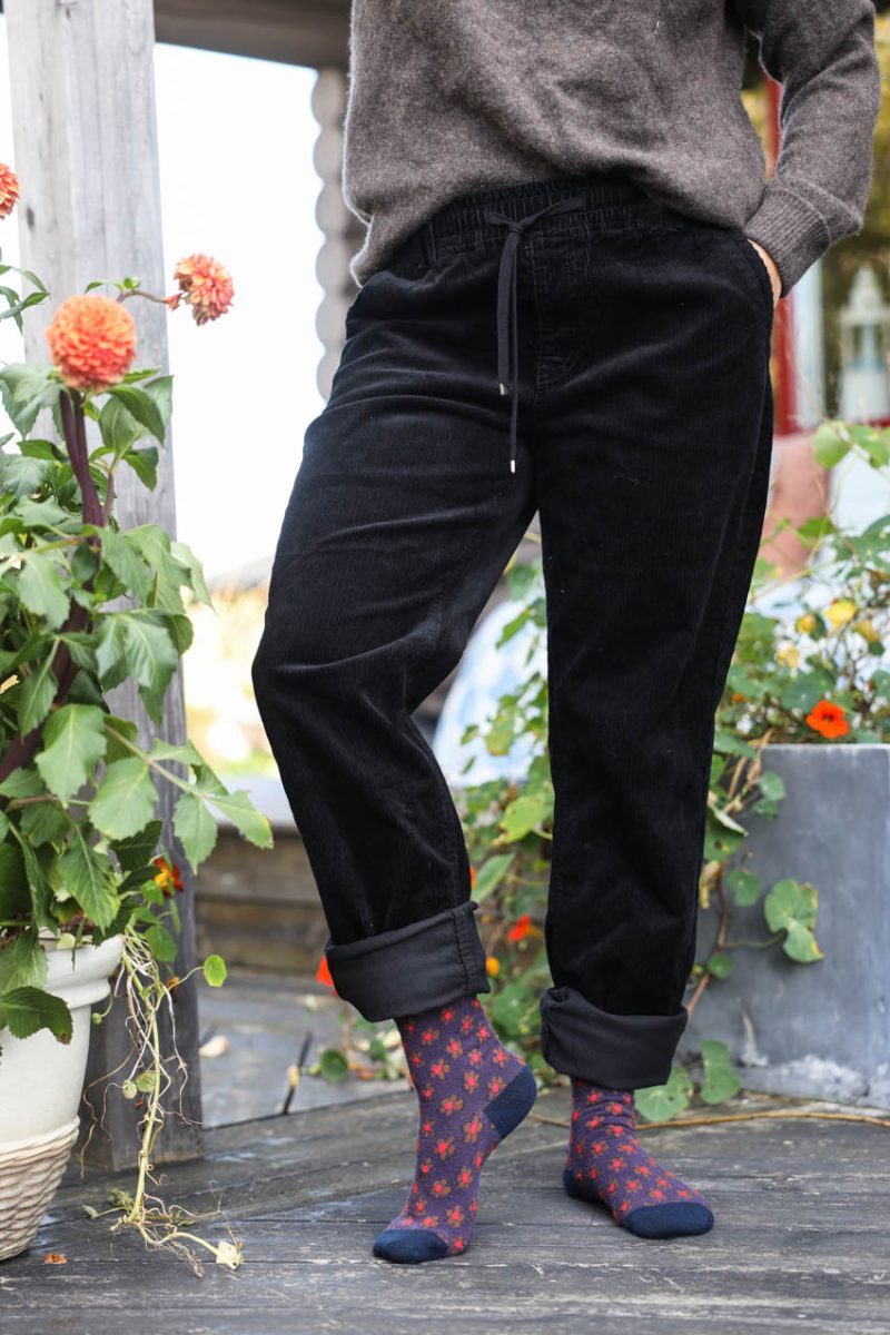 TESSY 10W Byxor i bomullsmanchester, Black