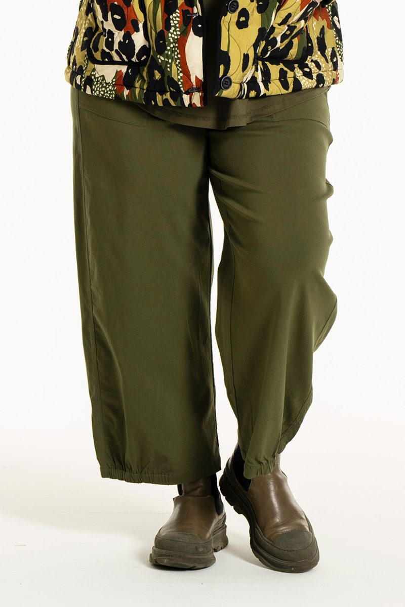 gCLARA Byxor i viskosstretch, Dark Olive