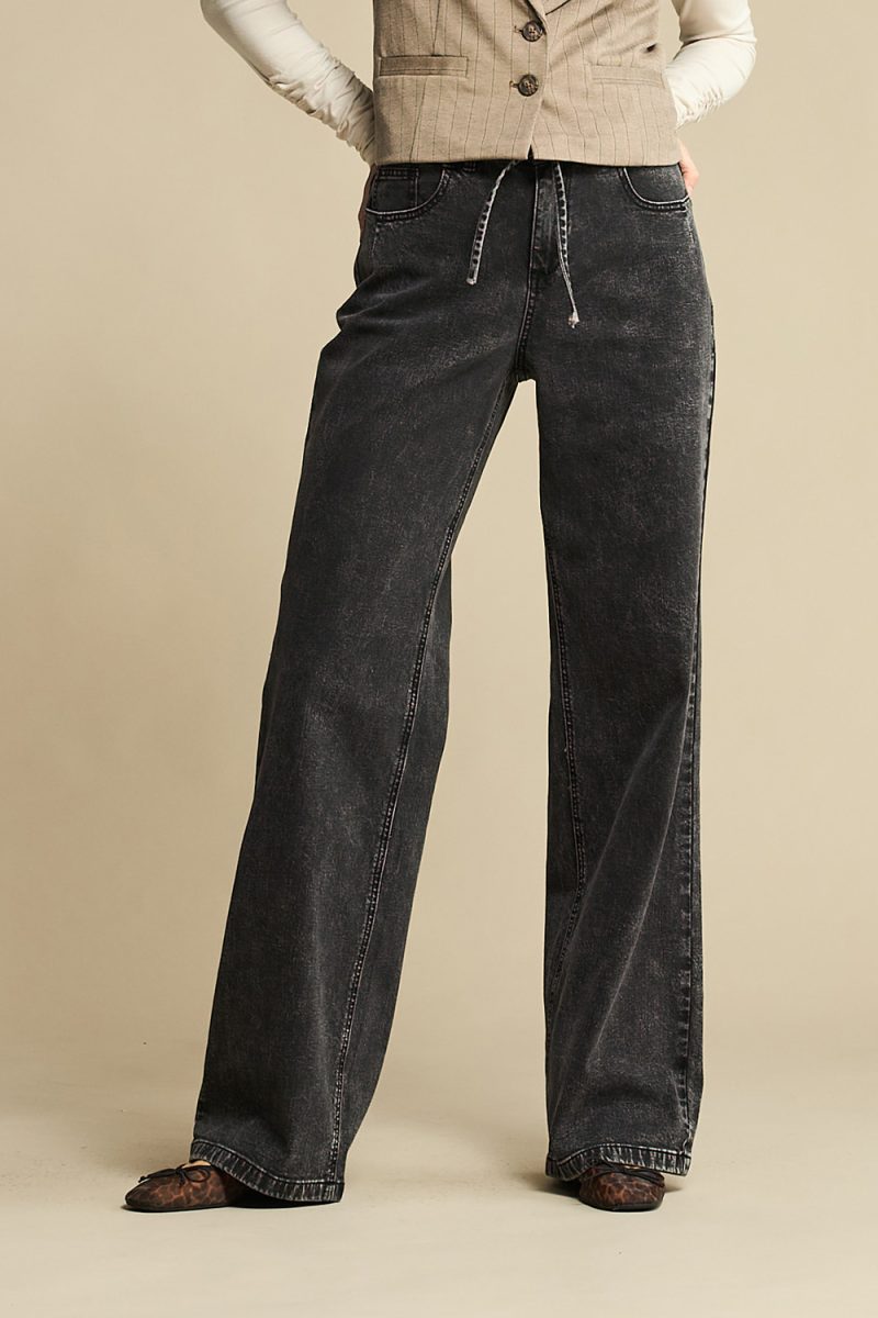 CLAUDETTE Byxor i bomullsdenim, Black (L31)