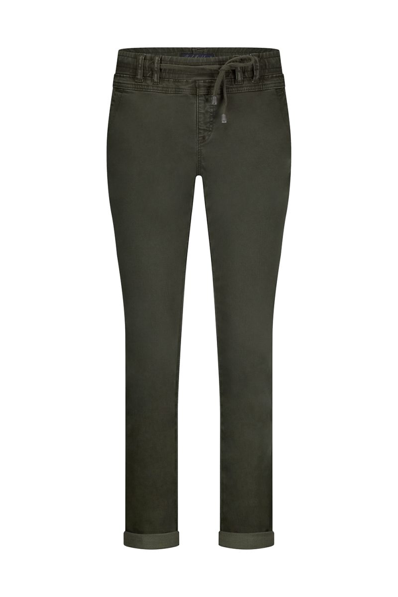 TESSY SLUBTWILL Byxor i bomullsmix, Dark Green