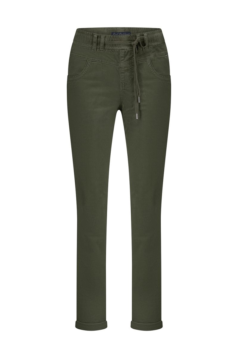 TESSY Byxor i bomullssammet, Khaki