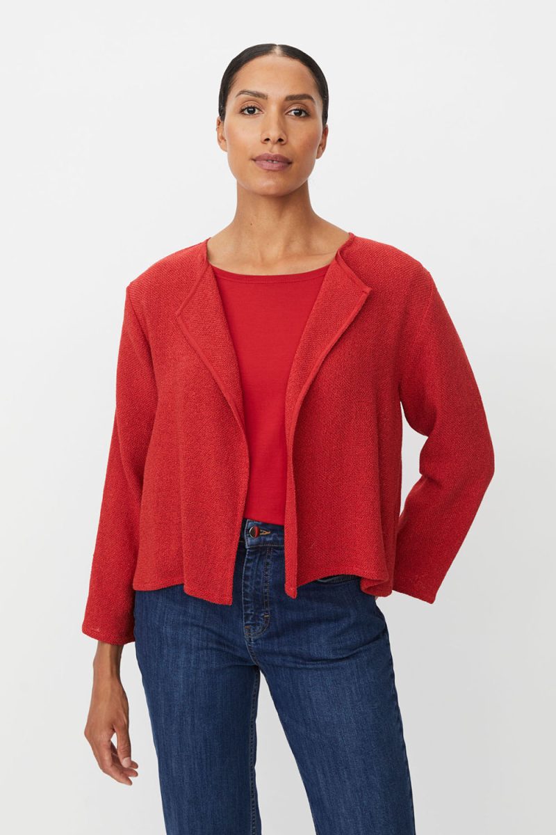 MaJULITTA Bouclékofta i bomull/viskos, Scarlet Sage