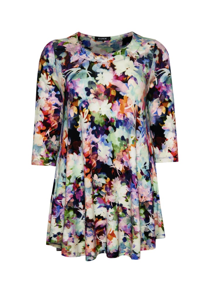 RENE Tunika i viskostrikå, Bloom