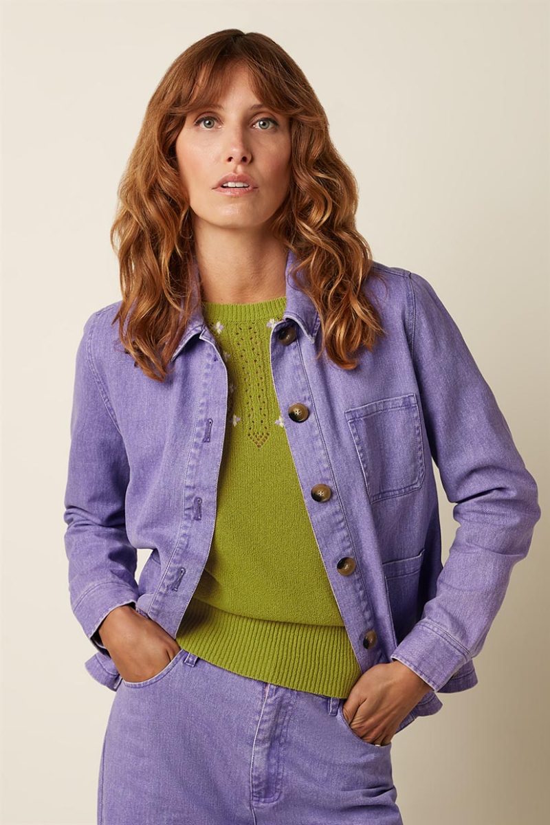 ELLEN Jacka i bomullsdenim, Sheer Lilac