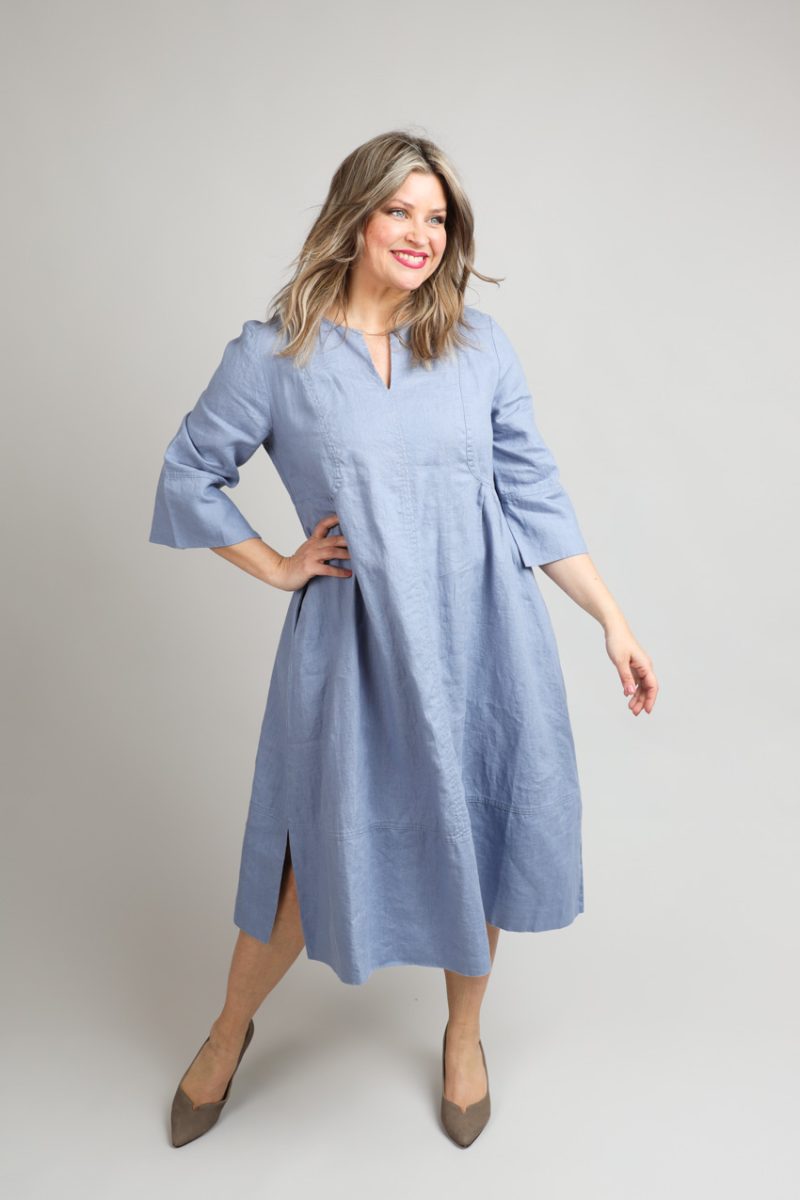MaNASYA Klänning i lin, Stonewash