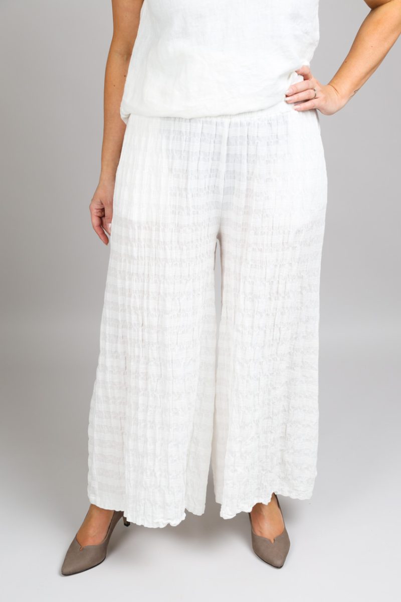 Tunna byxor i bomull, Off White