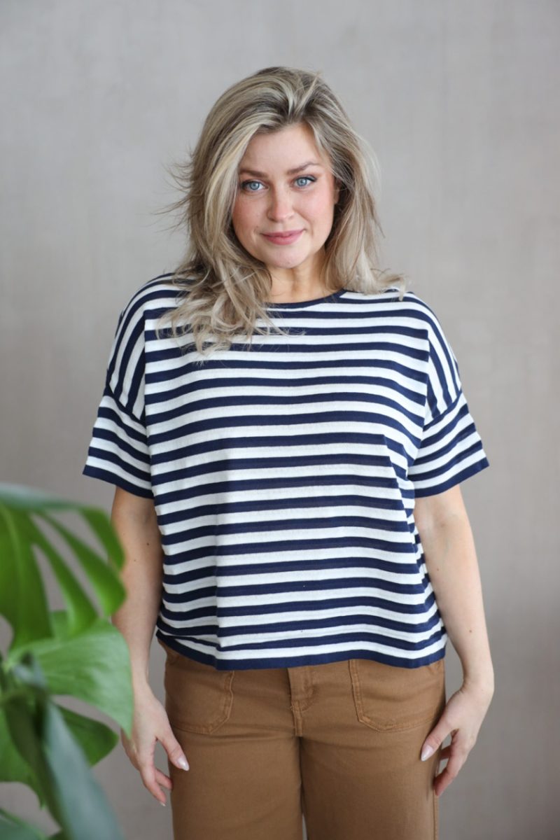 T-shirt i ekobomull, Navy