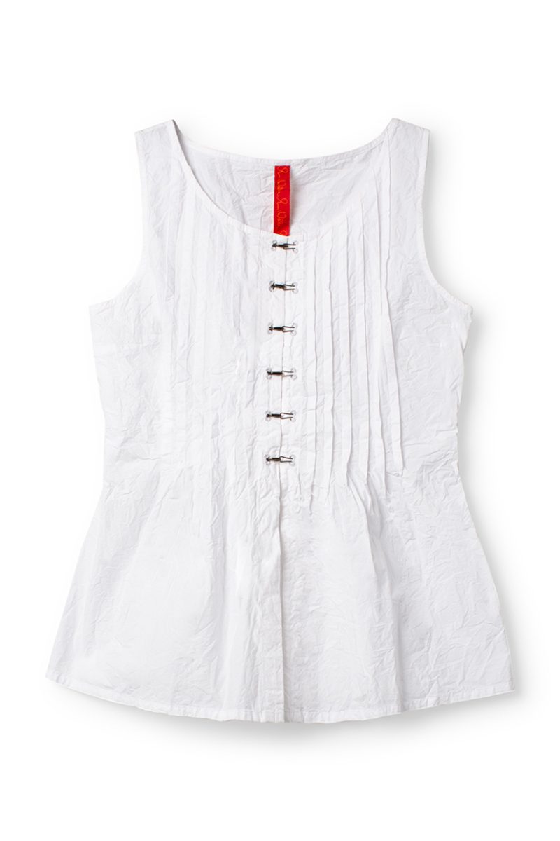 JANNI Topp/Linne i ekobomull, White